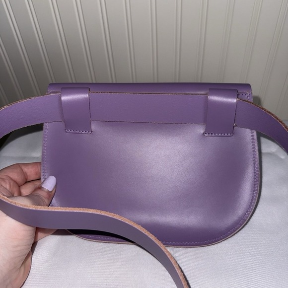 Il Bisonte Parione Women\'s Belt Sling Bag Purse Vachetta Leather Purple Lavender main image 7